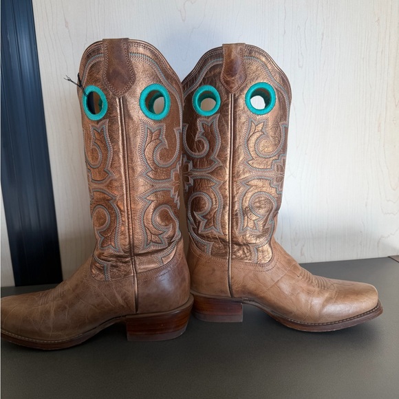 TECOVAS Brown Western Leather Boots size 7 - Picture 3 of 16